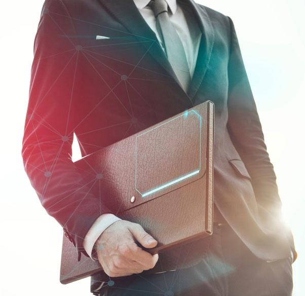 businessman with leather briefcase